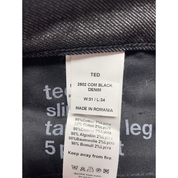 J.Lindeberg Ted Slim Fit Tapered Leg Men's W31 L34 Black Denim Jeans - Picture 15 of 16